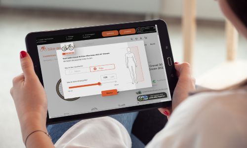 Tablet mit Smartfit-Rahmenrechner